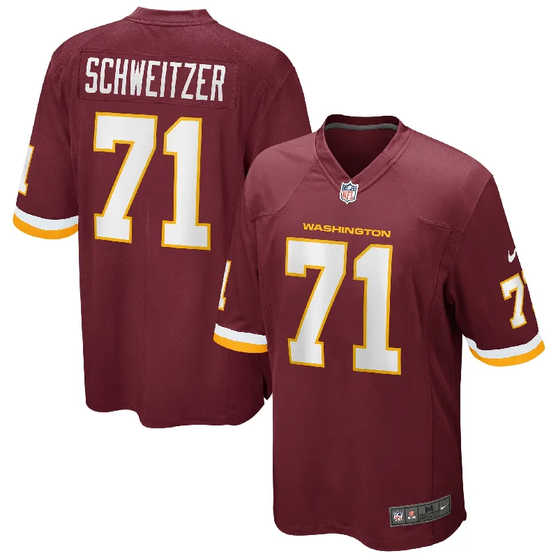 Soccer jerseys for women’s soccer leaguesWes Schweitzer Washington Football Team Game Player Jersey - Burgundy