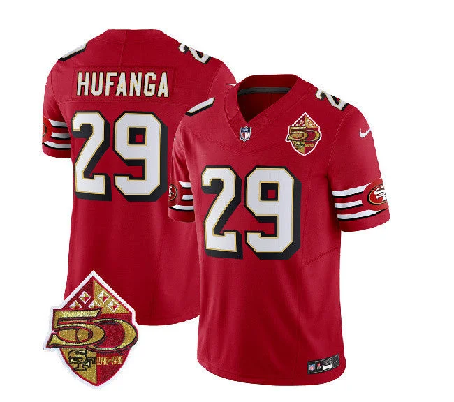 Soccer jerseys for women’s soccer leaguesMen's San Francisco 49ers #29 Talanoa Hufanga Red 2023 F.U.S.E. 50th Patch Throwback Football Stitched Jersey