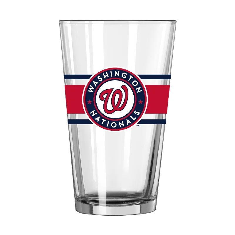 Team cups for school clubsWashington Nationals 16oz Stripe Pint Glass