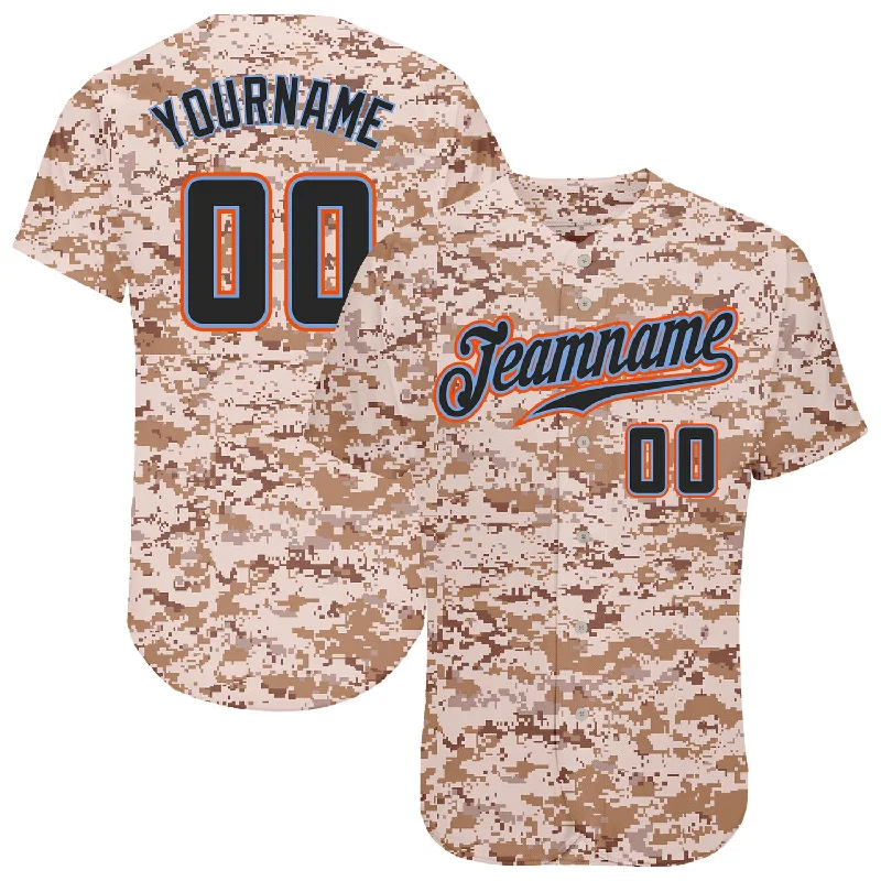 Vintage baseball jerseys for collectorsCustom Camo Black-Powder Blue Authentic Salute To Service Baseball Jersey