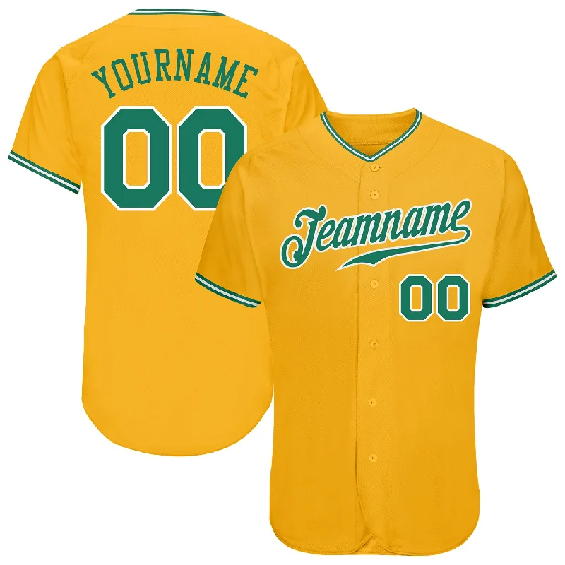 Vintage baseball jerseys for collectorsCustom Gold Kelly Green-White Authentic Baseball Jersey