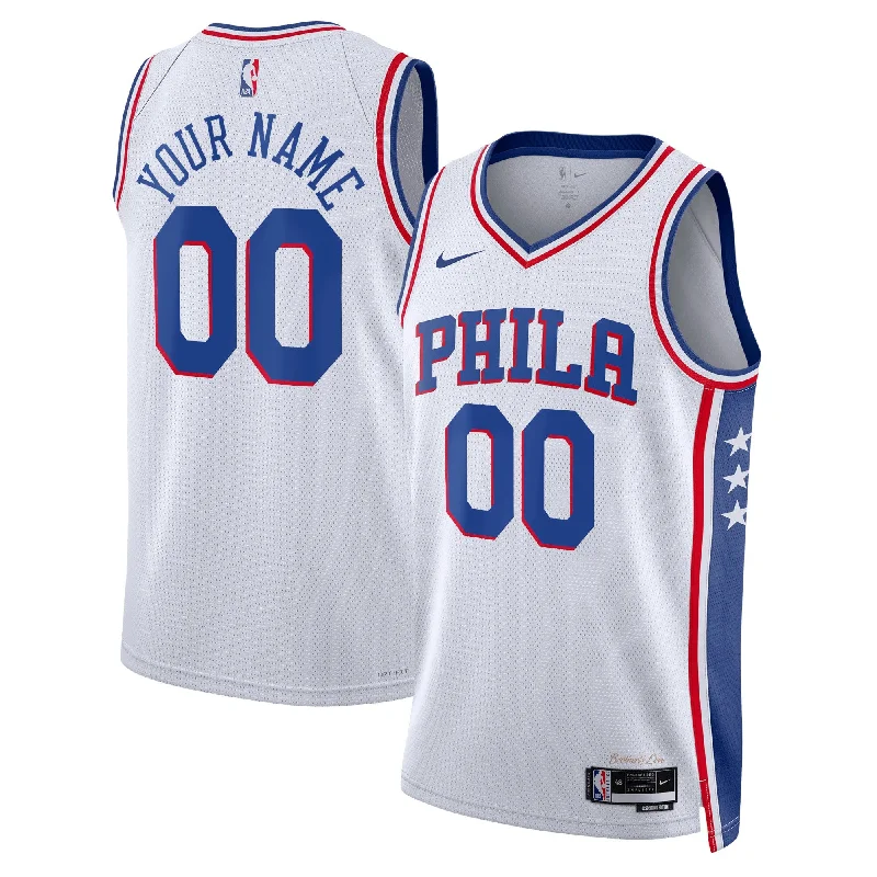 Basketball jerseys for outdoor gamesPhiladelphia 76ers Unisex 2022/23 Swingman Custom Basketball Jersey White - Association Edition