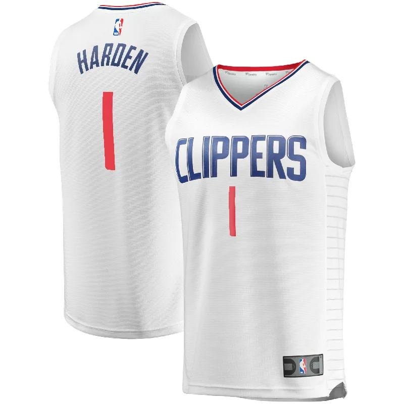 Custom basketball jerseys for teamsJames Harden La Clippers Branded Fast Break Player Basketball Jersey - Association Edition - White