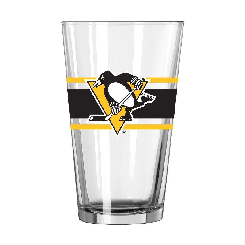 Team cups for adult leaguesPittsburgh Penguins 16oz Stripe Pint Glass