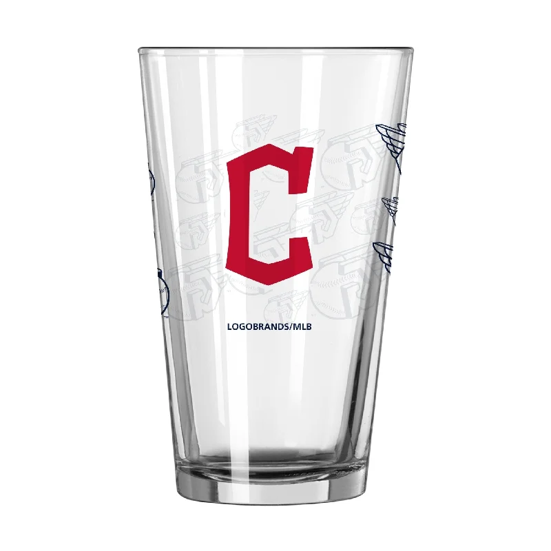 Engraved team cups for winnersCleveland Guardians 16oz Scatter Pint Glass