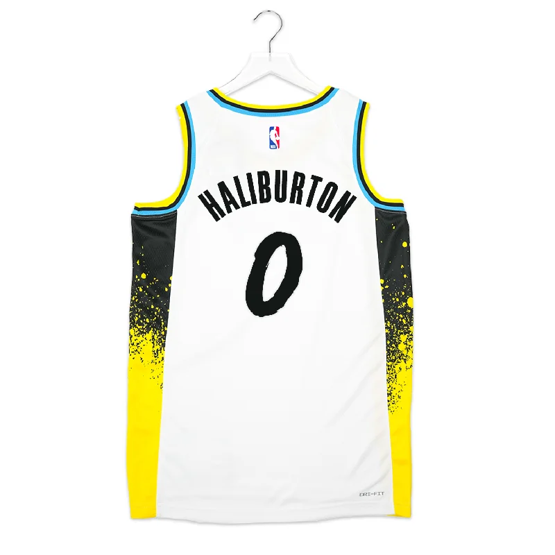 Basketball jerseys for tournament playAdult Indiana Pacers #0 Tyrese Haliburton 24-25' CITY EDITION Swingman Jersey in White by Nike