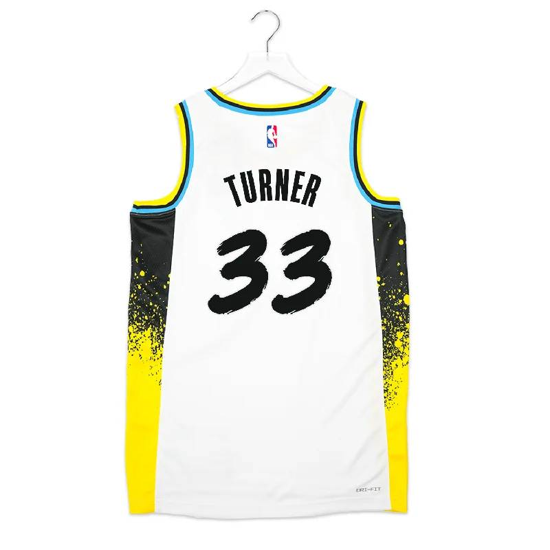 Basketball jerseys for indoor court playAdult Indiana Pacers #33 Myles Turner 24-25' CITY EDITION Swingman Jersey in White by Nike