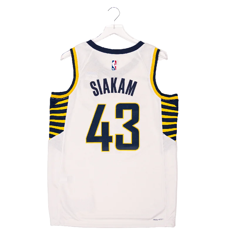 Custom basketball jerseys with contrasting colorsAdult Indiana Pacers #43 Pascal Siakam Association Swingman Jersey by Nike