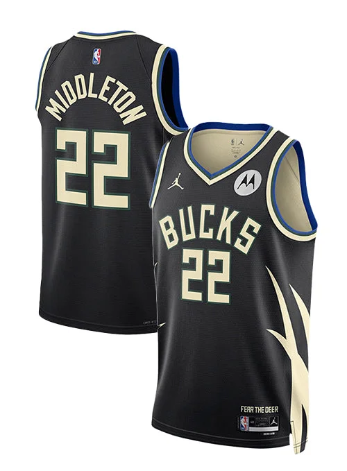 Personalized basketball jerseys for tournamentsJordan 2022 Statement Edition Khris Middleton Milwaukee Bucks Swingman Jersey