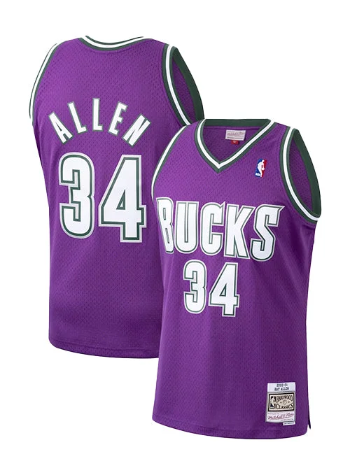 Basketball jerseys for schools with team namesMitchell & Ness Hardwood Classics 2000 Ray Allen Milwaukee Bucks Swingman Jersey