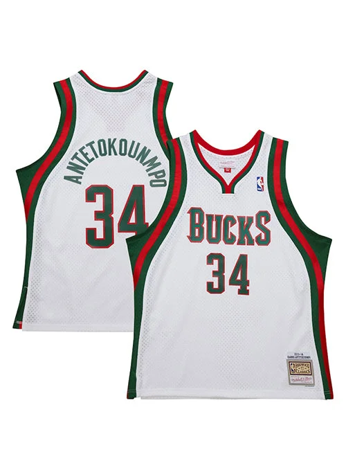 Basketball jerseys with custom graphics and printsMitchell & Ness HWC '13 Giannis Antetokounmpo Milwaukee Bucks Swingman Jersey