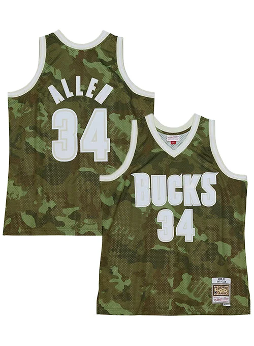 Basketball jerseys with modern designsMitchell & Ness HWC 2000 Ghost Ray Allen Milwaukee Bucks Swingman Jersey