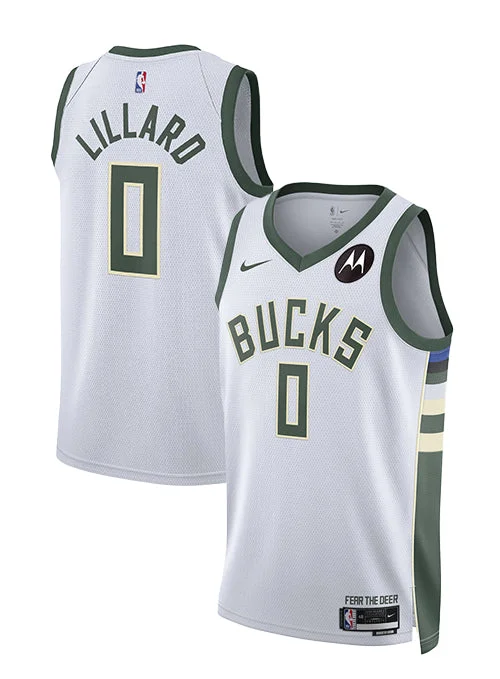 Personalized basketball jerseys for special eventsNike 2022 Association Edition Damian Lillard Milwaukee Bucks Swingman Jersey