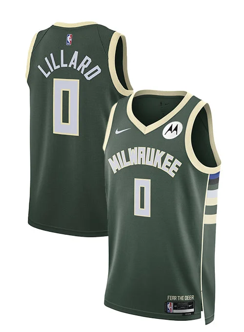 High-performance basketball jerseys for athletesNike 2022 Icon Edition Damian Lillard Milwaukee Bucks Swingman Jersey