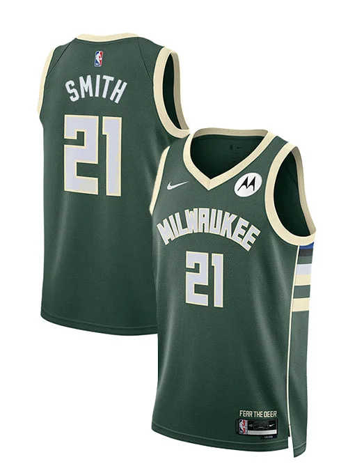 Basketball jerseys for schools with team namesNike 2022 Icon Edition Tyler Smith Milwaukee Bucks Swingman Jersey