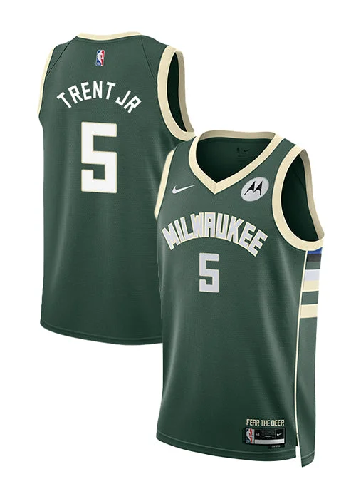 Personalized basketball jerseys for tournamentsNike 2022 Icon Edition Gary Trent Jr Milwaukee Bucks Swingman Jersey