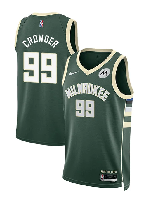 Basketball jerseys for training sessionsNike 2022 Icon Edition Jae Crowder Milwaukee Bucks Swingman Jersey