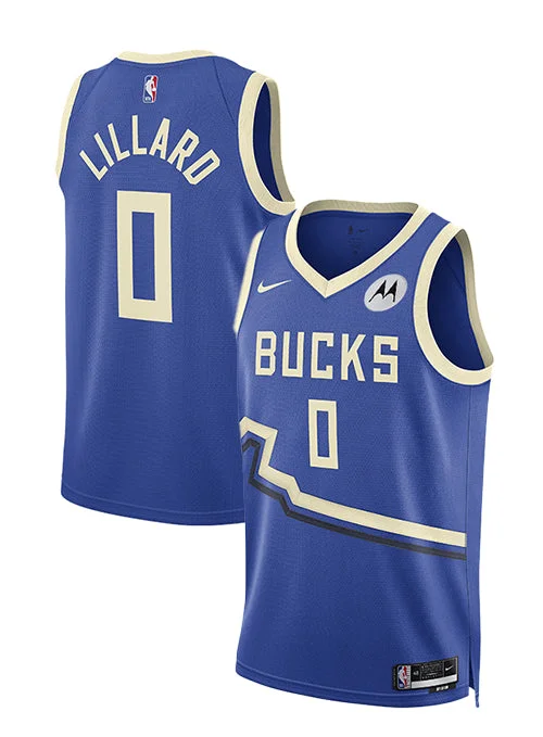 Custom basketball jerseys for local sports teamsNike 2024-25 City Edition Damian Lillard Milwaukee Bucks Swingman Jersey