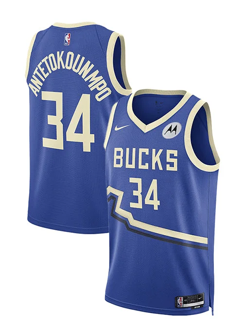 Classic-style basketball jerseys for retro fansNike 2024-25 City Edition Giannis Antetokounmpo Milwaukee Bucks Swingman Jersey