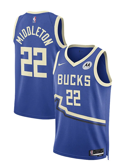 Basketball jerseys for fans with team namesNike 2024-25 City Edition Khris Middleton Swingman Jersey