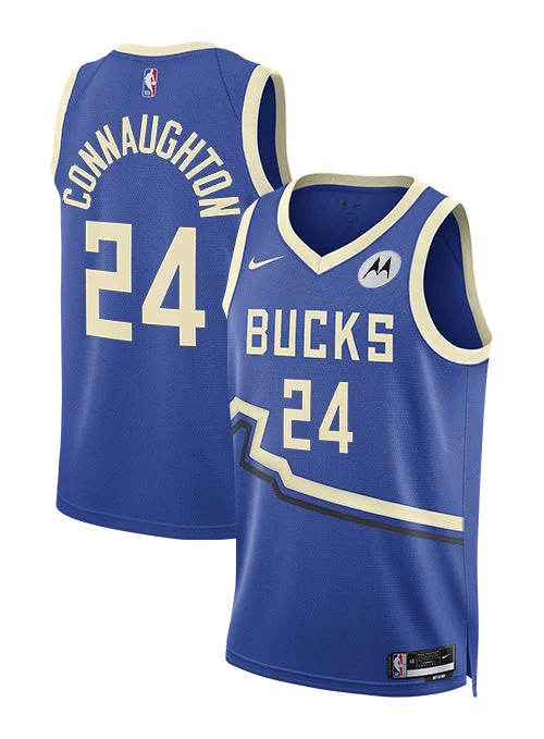 Custom basketball jerseys for youth leaguesNike 2024-25 City Edition Pat Connaughton Milwaukee Bucks Swingman Jersey