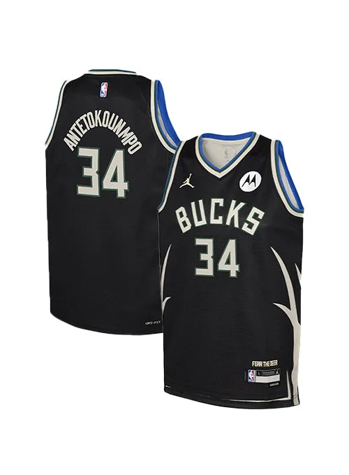 Custom basketball jerseys for local sports teamsYouth Jordan 2022 Statement Edition Giannis Antetokounmpo Milwaukee Bucks Swingman Jersey