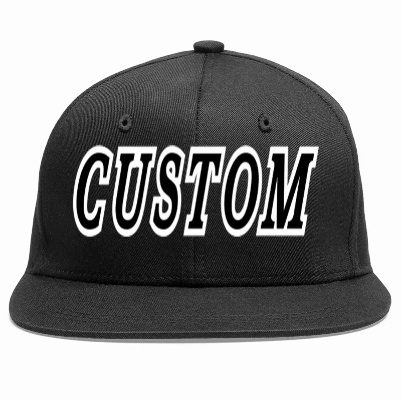 Vintage-style baseball capsCustom Black Black-White Casual Sport Baseball Cap