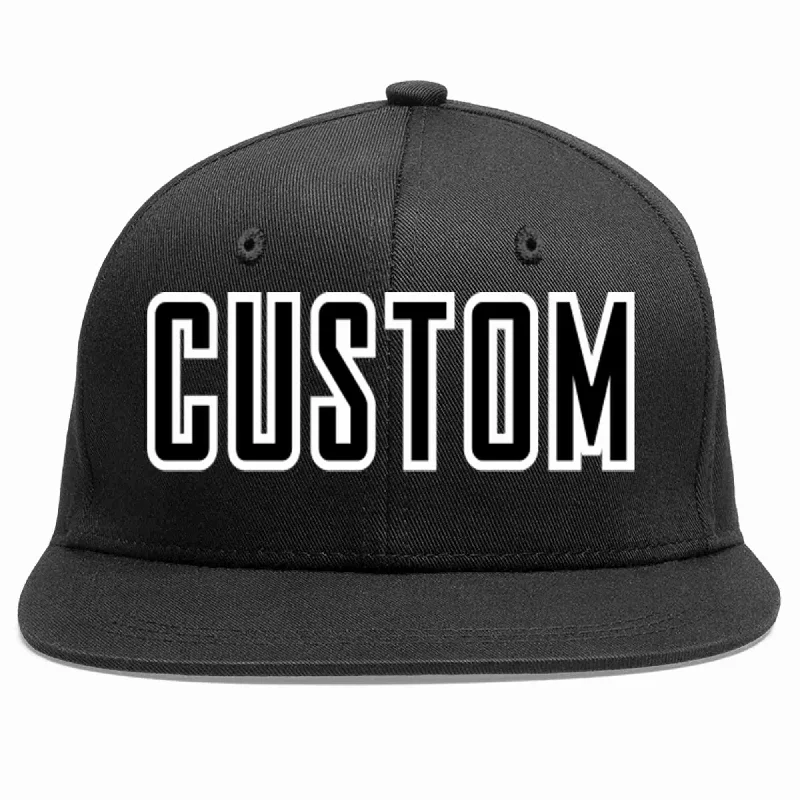 Collaborative baseball cap designsCustom Black Black-White Casual Sport Baseball Cap