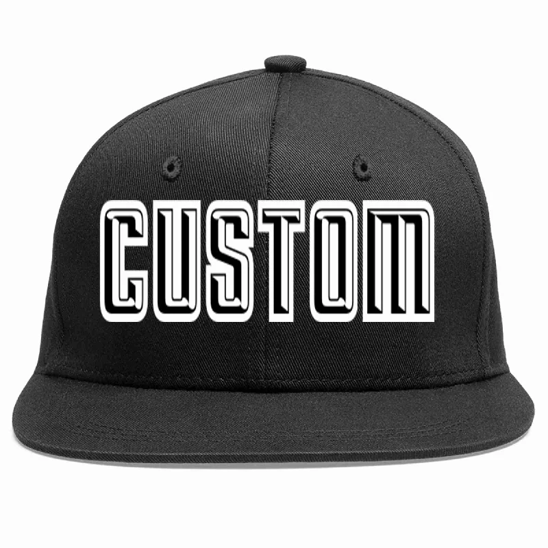 Baseball caps for specific teamsCustom Black Black-White Casual Sport Baseball Cap