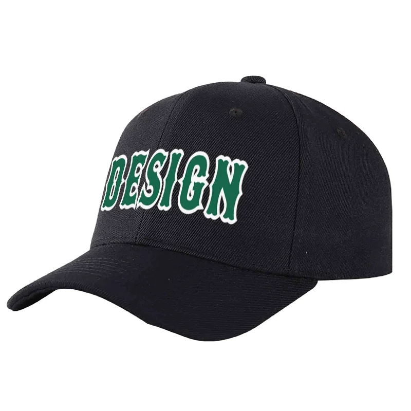 Baseball cap sales and promotionsCustom Black Kelly Green-White Curved Eaves Sport Design Baseball Cap