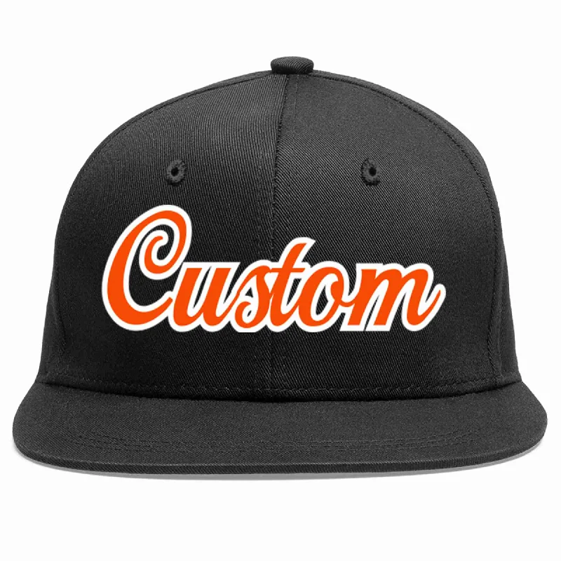 Classic baseball cap stylesCustom Black Orange-White Casual Sport Baseball Cap