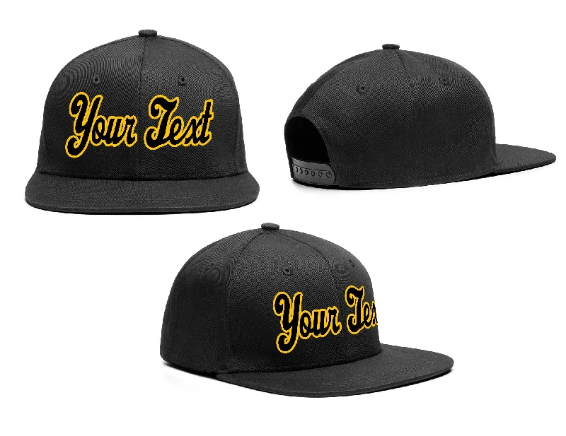 Baseball caps for winterCustom Black Yellow-Black Casual Sport Baseball Cap