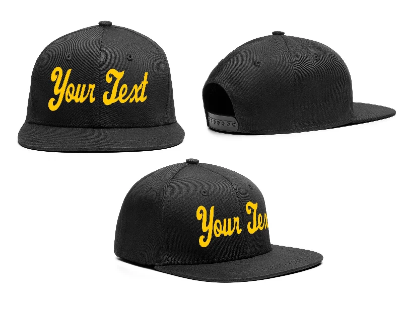 Custom baseball capsCustom Black Yellow Casual Sport Baseball Cap