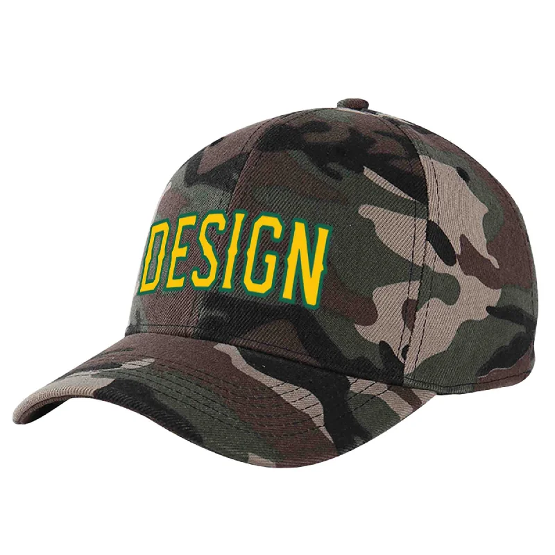 How to clean a baseball capCustom Camo Gold-Kelly Green Curved Eaves Sport Design Baseball Cap