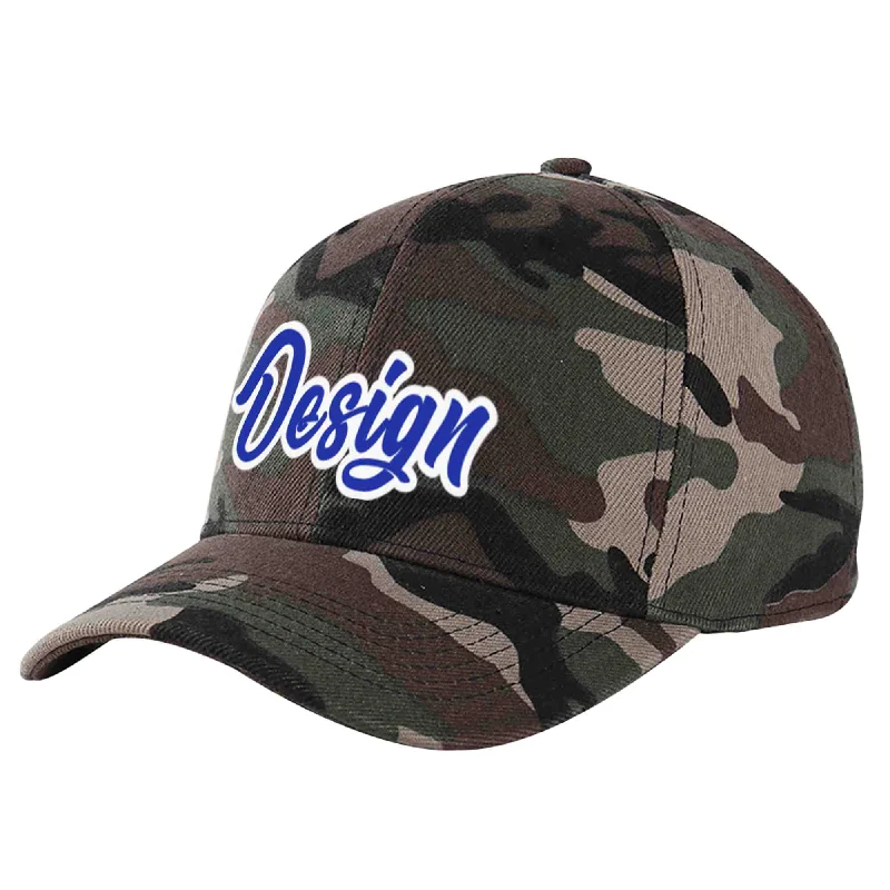 Baseball cap size guideCustom Camo Royal-White Curved Eaves Sport Design Baseball Cap