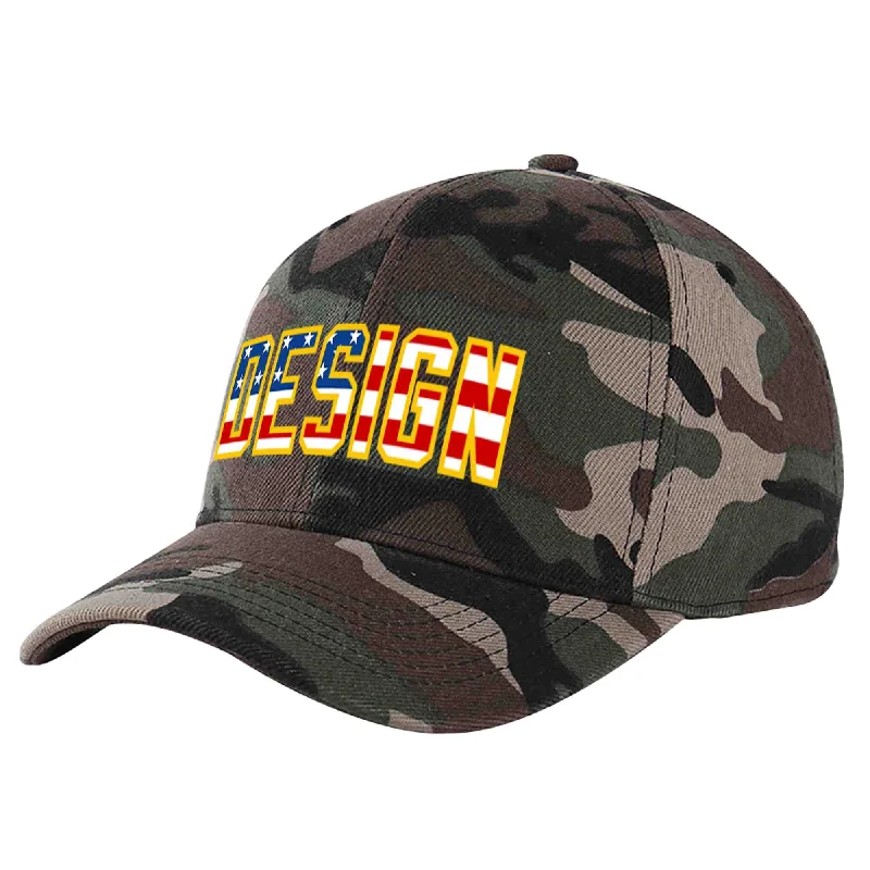 How to adjust a baseball cap fitCustom Camo Vintage USA Flag-Gold Curved Eaves Sport Design Baseball Cap