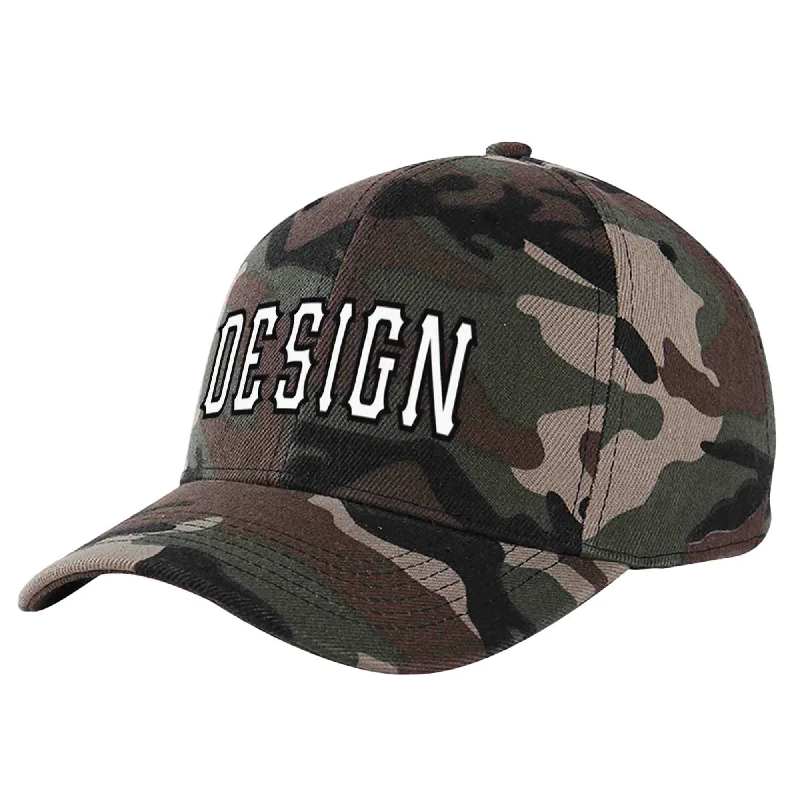 Limited edition baseball capsCustom Camo White-Black Curved Eaves Sport Design Baseball Cap