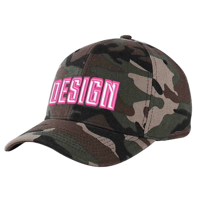 Baseball cap accessoriesCustom Camo White-Pink Curved Eaves Sport Design Baseball Cap