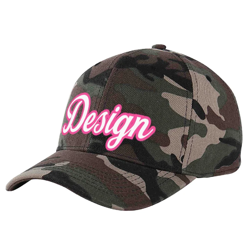 Best baseball cap brands for qualityCustom Camo White-Pink Curved Eaves Sport Design Baseball Cap