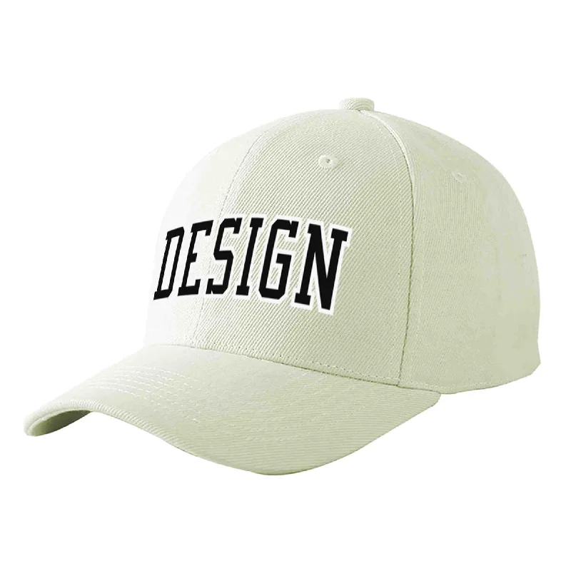 How to choose a baseball capCustom Cream Black-White Curved Eaves Sport Design Baseball Cap