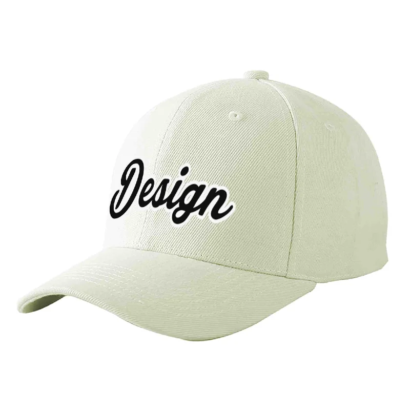 Baseball cap maintenance toolsCustom Cream Black-White Curved Eaves Sport Design Baseball Cap