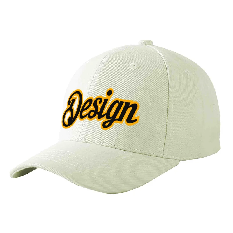 How to choose the right baseball cap colorCustom Cream Black-Yellow Curved Eaves Sport Design Baseball Cap