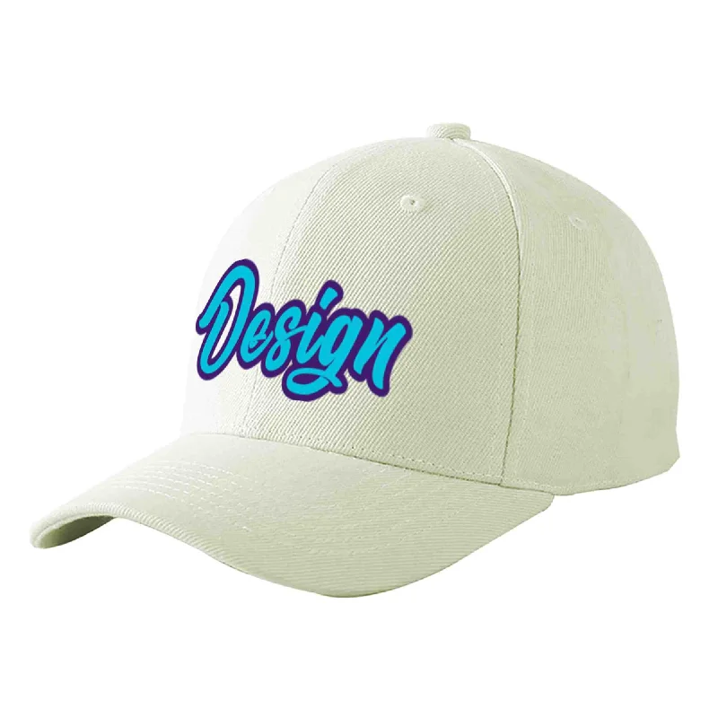 How to clean a baseball capCustom Cream Light Blue-Purple Curved Eaves Sport Design Baseball Cap