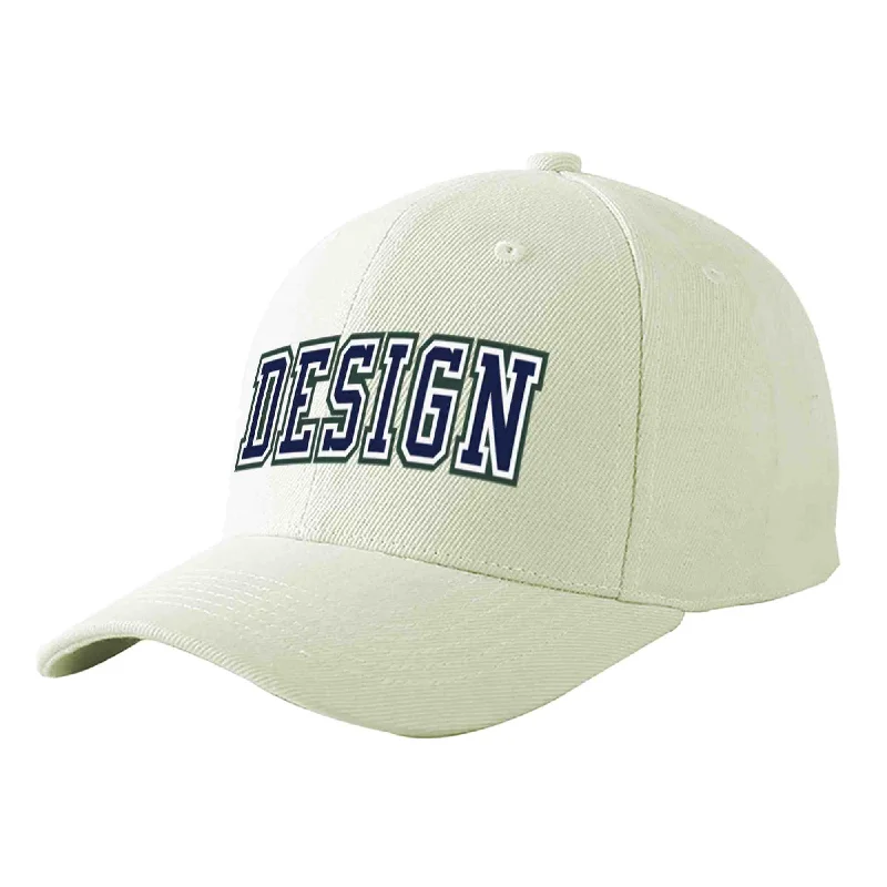 Baseball cap sales and promotionsCustom Cream Navy-White Curved Eaves Sport Design Baseball Cap