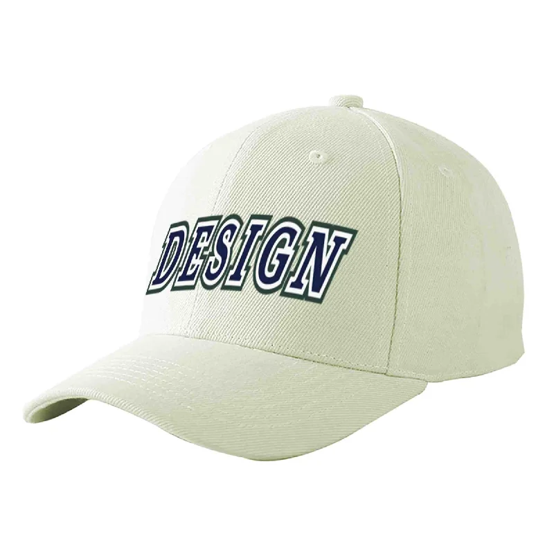 Baseball cap maintenance toolsCustom Cream Navy-White Curved Eaves Sport Design Baseball Cap