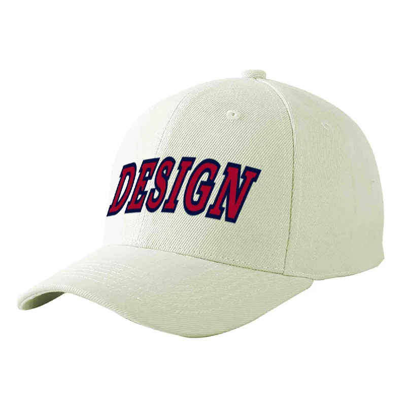 How to clean a baseball capCustom Cream Red-Navy Curved Eaves Sport Design Baseball Cap