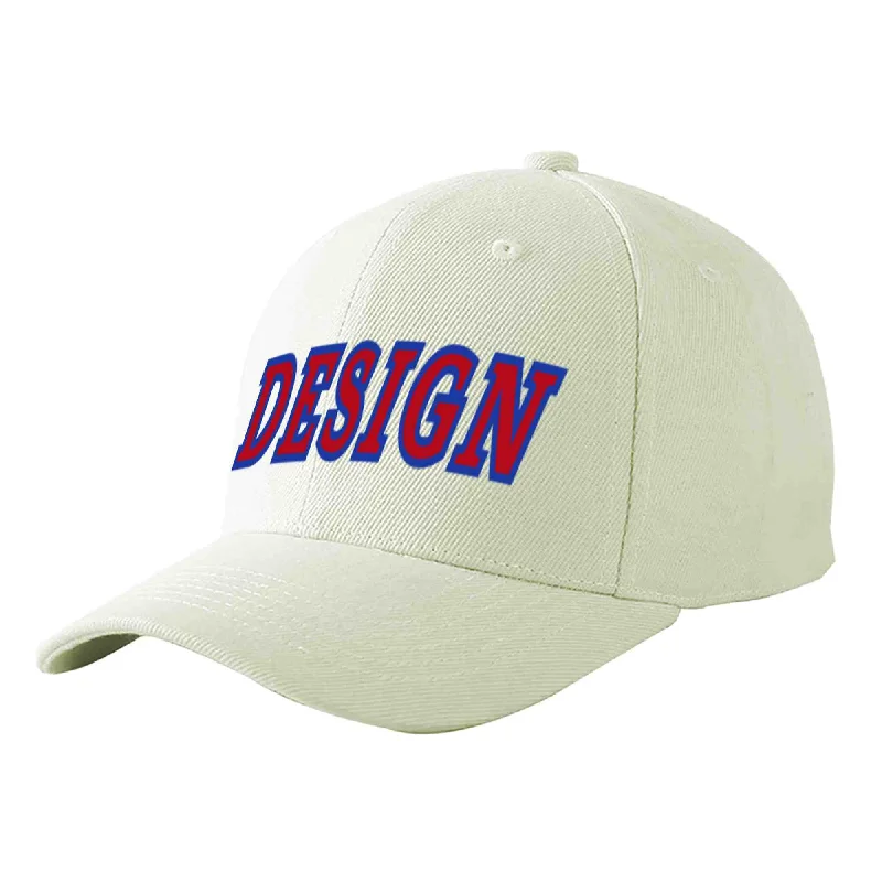 Baseball cap sales and promotionsCustom Cream Red-Royal Curved Eaves Sport Design Baseball Cap