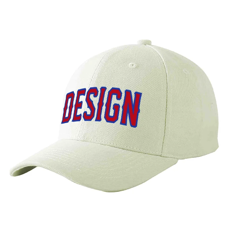 Best baseball cap brandsCustom Cream Red-Royal Curved Eaves Sport Design Baseball Cap