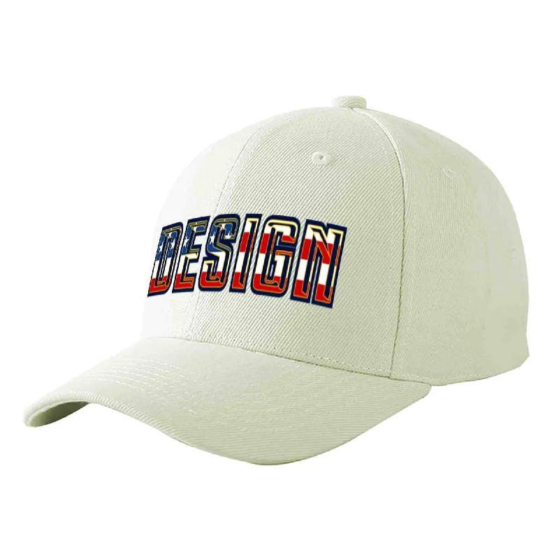 Baseball cap maintenance toolsCustom Cream Vintage USA Flag-Gold Curved Eaves Sport Design Baseball Cap