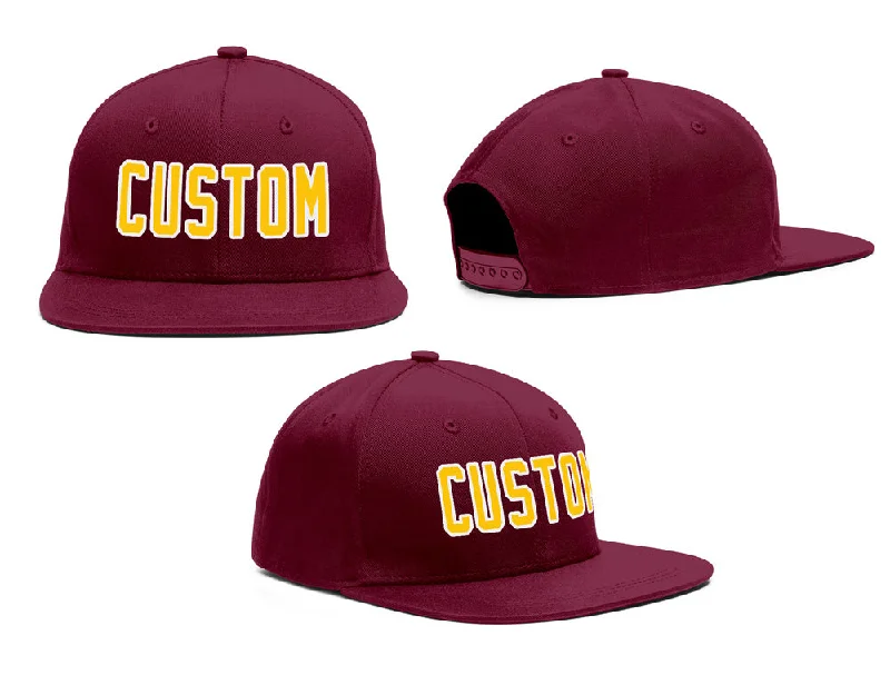 Baseball cap material comparisonCustom Crimson Gold-White Outdoor Sport Baseball Cap